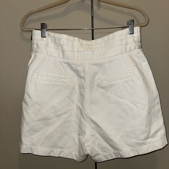 NWT RtA Ellena Pleated High-Waisted White Cotton Shorts Size 30 - Picture 4 of 7